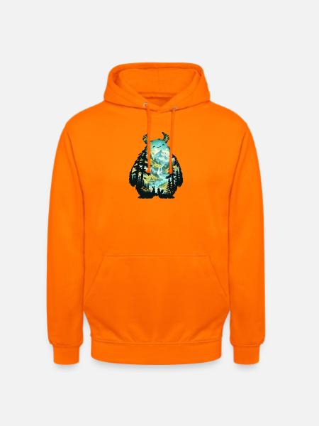 Waldfreund Monster Landschaft - Unisex Hoodie - Orange