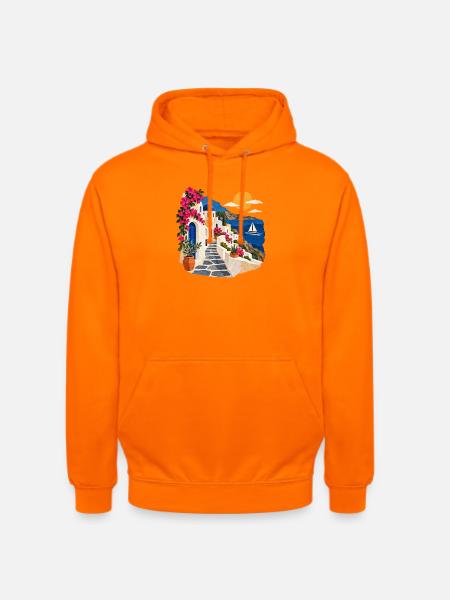 Santorini Küstenpfad - Unisex Hoodie - Orange