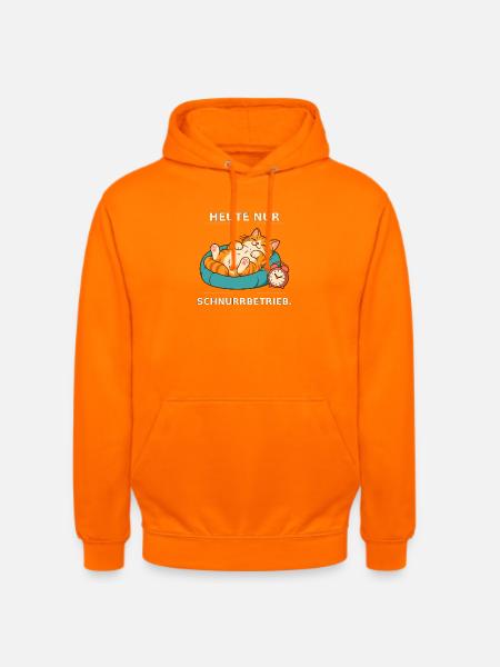 Heute Nur Schnurrbetrieb Katze - Unisex Hoodie - Orange
