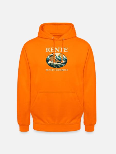 Rente: Zeit für Höhenmeter - Unisex Hoodie - Orange