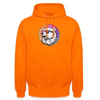 Bär mit Sonnenbrille im Neon-Design - Unisex Hoodie - Orange - Vorne - AI Model Male 185 light (185cm) & AI Model Female 180 light (180cm)