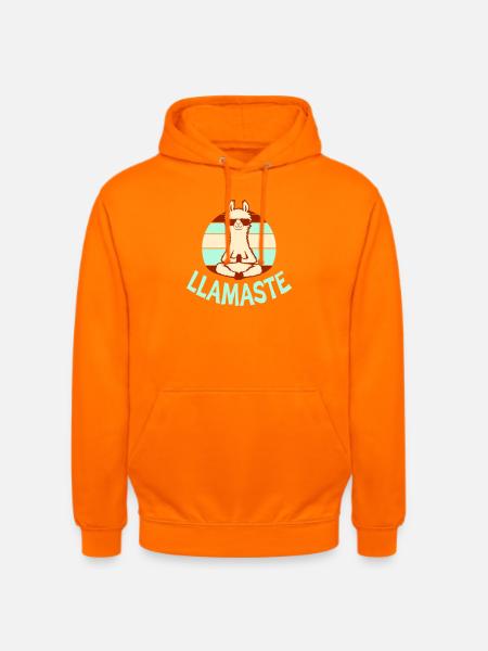 Lama Mediterer Yoga Llamaste Solbriller Retro - Hættetrøje unisex - orange