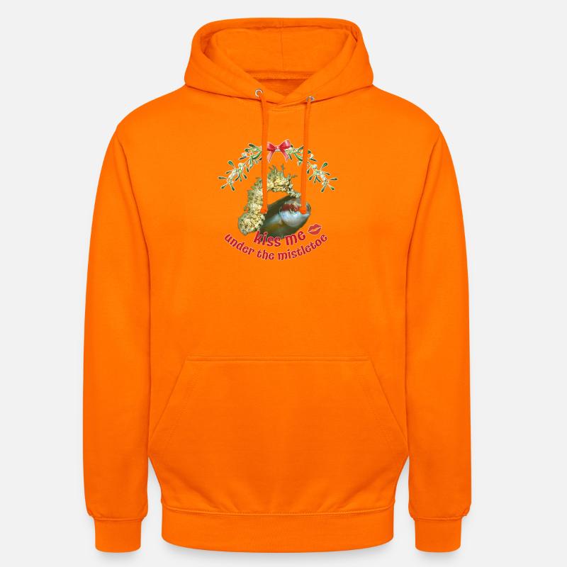 Baiser de gui – Salutations de Noël en mer - Sweat-shirt à capuche unisexe - orange