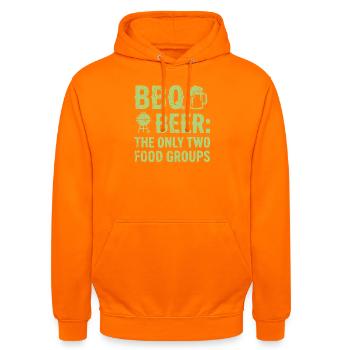 T-shirt barbecue, sweat à capuche, idée cadeau pour Grill Master - Sweat-shirt à capuche unisexe - orange - Devant - AI Model Male 185 light (185cm) & AI Model Female 180 light (180cm)