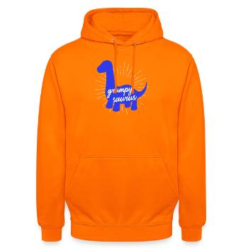 Grumpysaur Funny Dinosaur Brachiosaurus Design - Unisex Hoodie - orange - Front - AI Model Male 185 light (185cm) & AI Model Female 180 light (180cm)