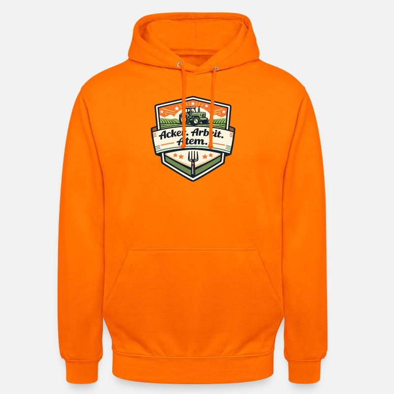 Acker Arbeit Atem Badge - Unisex Hoodie - Orange