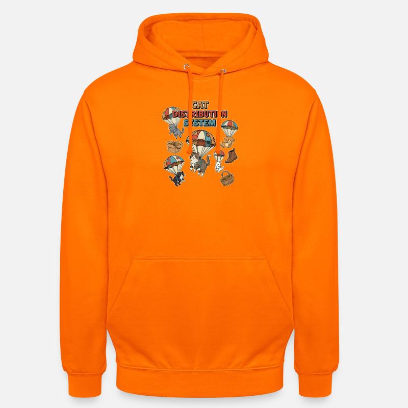 Système de distribution des chats - Sweat-shirt à capuche unisexe - orange