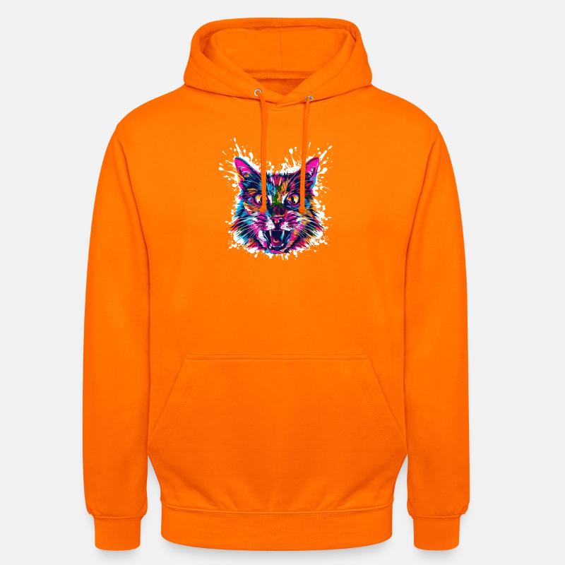 Cat Art Graffiti - Unisex Hoodie - orange