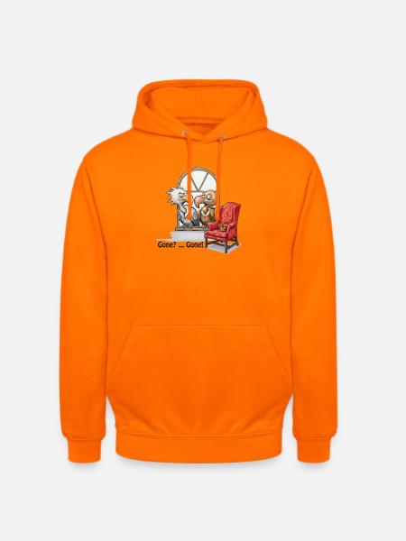 Zwei aasgeier am Fenster - Unisex Hoodie - Orange