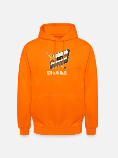 Kassette Bleistift 80er 90er Erinnerung Geschenk - Unisex Hoodie - Orange
