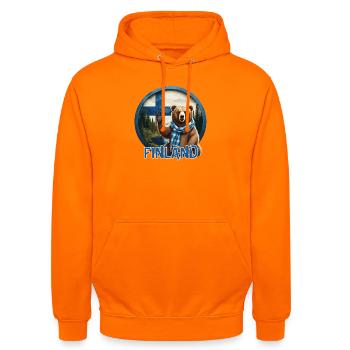 Finlande - Finlande - Suomi - Sweat-shirt à capuche unisexe - orange - Devant - AI Model Male 185 light (185cm) & AI Model Female 180 light (180cm)