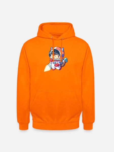 Astronaute chat en combinaison spatiale - Sweat-shirt à capuche unisexe - orange