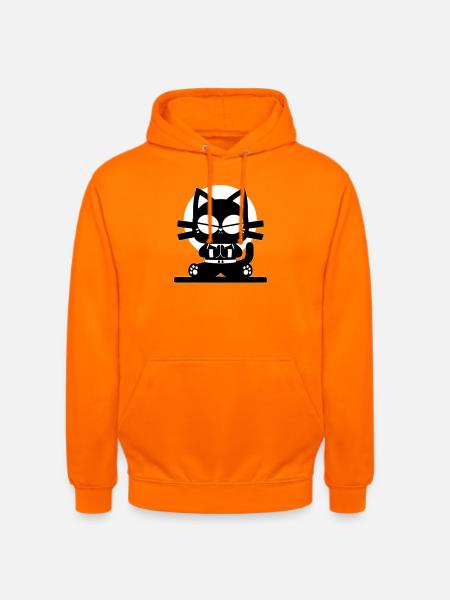 Zen Katze Meditation Minimal Design - Unisex Hoodie - Orange