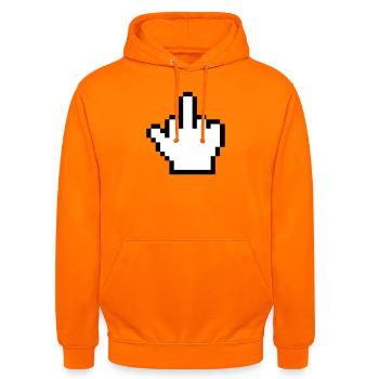 Maushand Mittelfinger Mauszeiger - Unisex Hoodie - Orange - Vorne - AI Model Male 185 light (185cm) & AI Model Female 180 light (180cm)