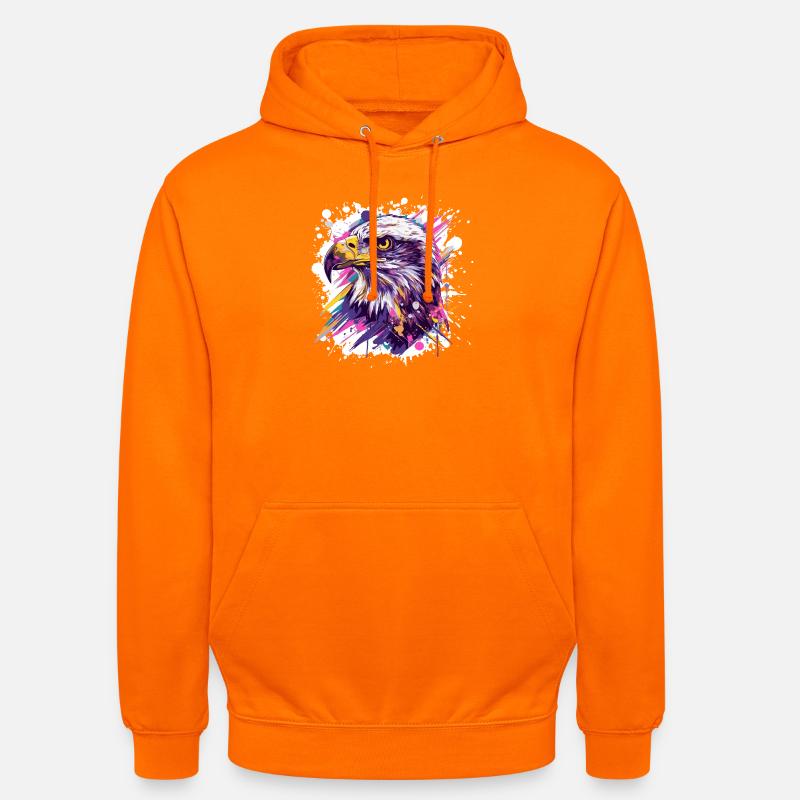 Farbexplosion Adlerkopf Kunst - Unisex Hoodie - Orange