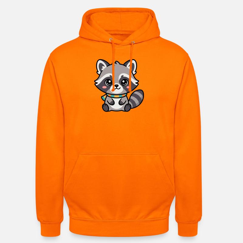 Raton laveur câlin avec écharpe - Sweat-shirt à capuche unisexe - orange