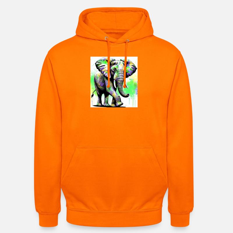éléphant - Sweat-shirt à capuche unisexe - orange