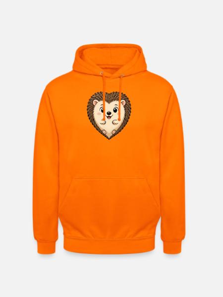 Kuscheliger Igel Herzchendesign - Unisex Hoodie - Orange