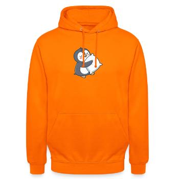 Pastell-Kuschelpinguin - Unisex Hoodie - Orange - Vorne - AI Model Male 185 light (185cm) & AI Model Female 180 light (180cm)