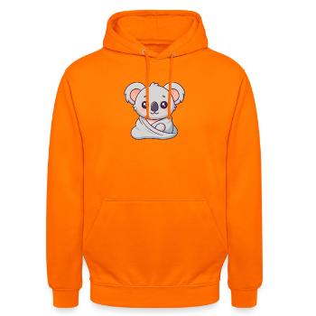 Koala câlin en wrap pastel - Sweat-shirt à capuche unisexe - orange - Devant - AI Model Male 185 light (185cm) & AI Model Female 180 light (180cm)