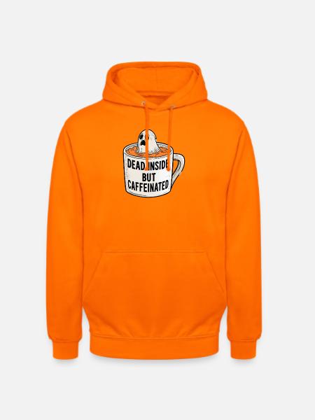 Kaffeegeist: Dead Inside Caffeinated - Unisex Hoodie - Orange