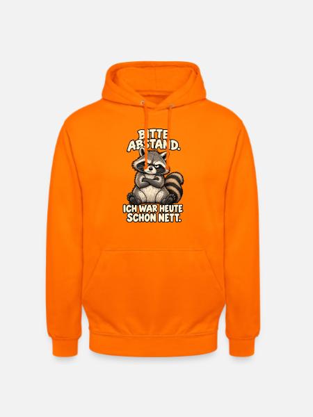 Waschbär Bitte Abstand - Unisex Hoodie - Orange