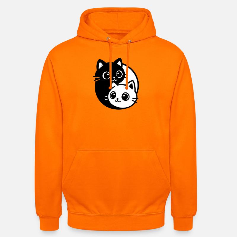 Portrait de chat Ying Yang - Sweat-shirt à capuche unisexe - orange