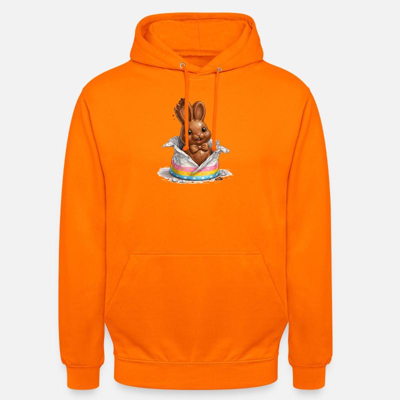 Chocolate bunny in Easter egg - Unisex Hoodie - orange