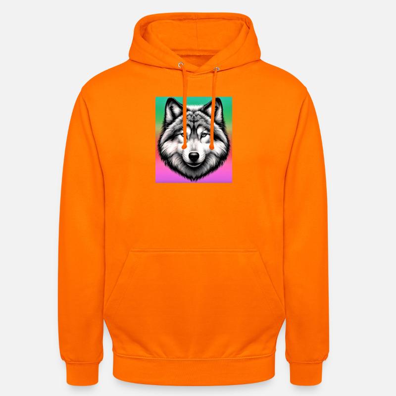 Loup - Sweat-shirt à capuche unisexe - orange