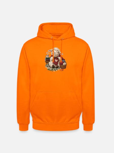 Schaf beim Stricken  - Unisex Hoodie - Orange