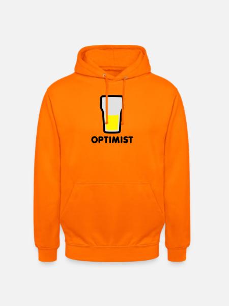 Het glas is half vol - Uniseks hoodie - oranje