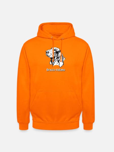 Bracco Italiano Portrait with text - Unisex Hoodie - orange