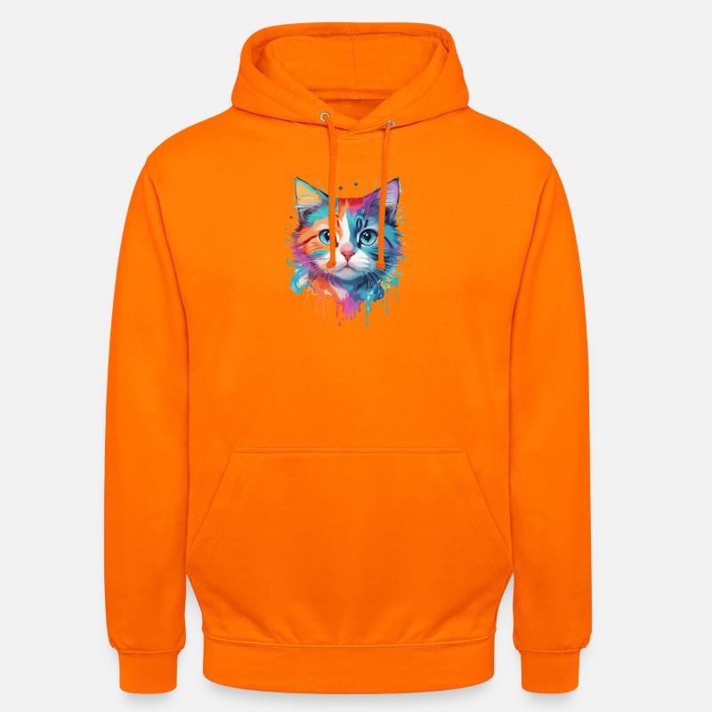 Chat mignon - Sweat-shirt à capuche unisexe - orange
