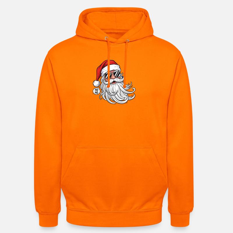 Cooler Santa Comic Kopf mit Sonnenbrille - Unisex Hoodie - Orange