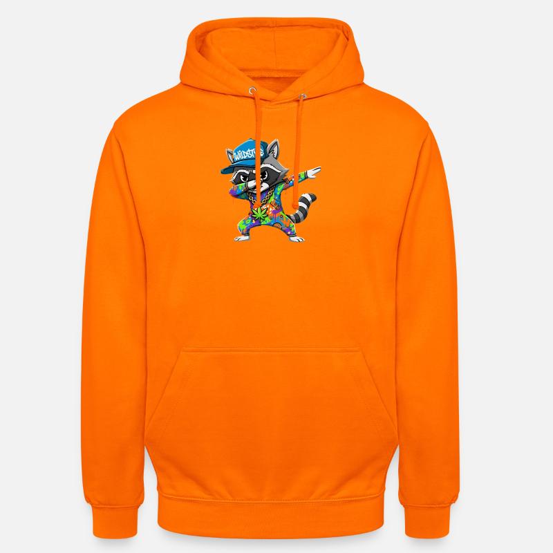 Wildstyle Dabbing Waschbär  Buntes Graffiti Design - Unisex Hoodie - Orange