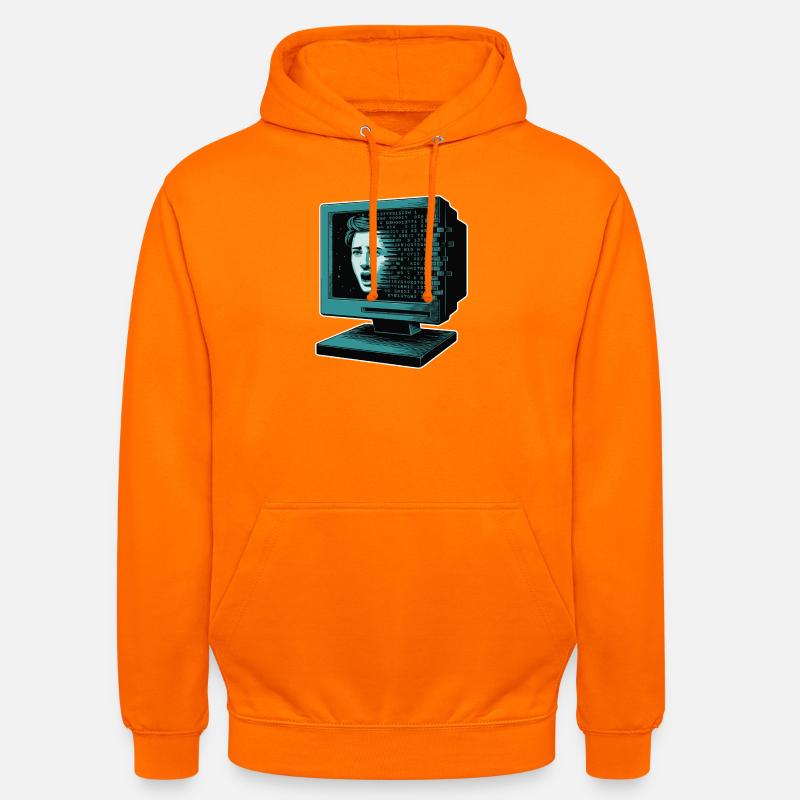 Retro-Computer Schrecken-  Retroglitch KI - Unisex Hoodie - Orange
