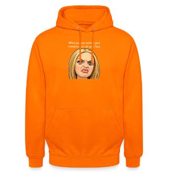 When you can control your emotions but not your... - Unisex Hoodie - Orange - Vorne - AI Model Male 185 light (185cm) & AI Model Female 180 light (180cm)