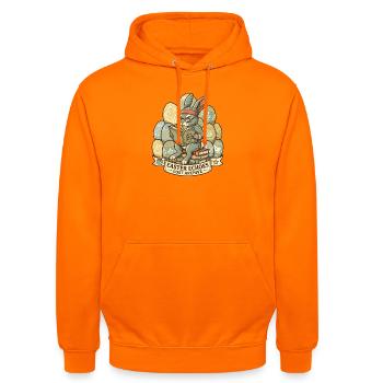 Archiviste du lapin de Pâques - Sweat-shirt à capuche unisexe - orange - Devant - AI Model Male 185 light (185cm) & AI Model Female 180 light (180cm)