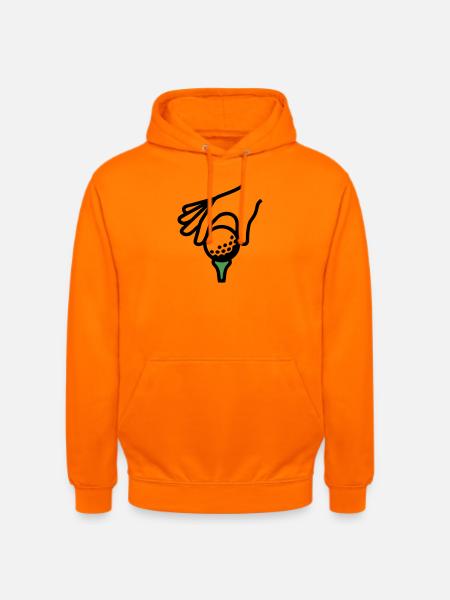 Golfball Abschlag Tee Golfsport Golfclub Golfer - Unisex Hoodie - Orange