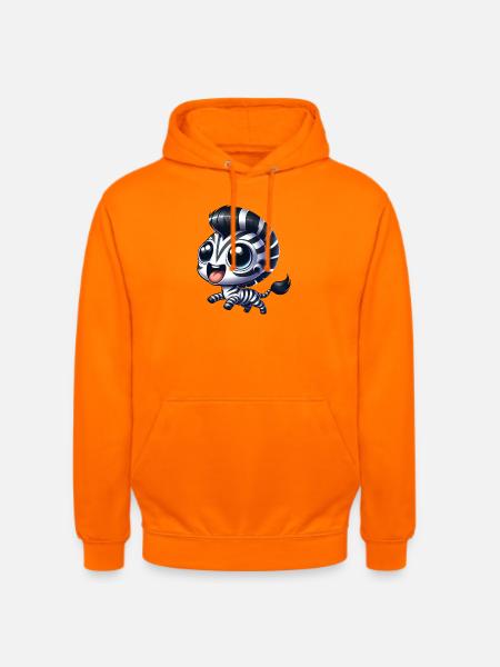Zebra Euphorisch Lustiger Cartoon - Unisex Hoodie - Orange