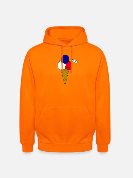Französich France Flag Eiscreme - Unisex Hoodie - Orange
