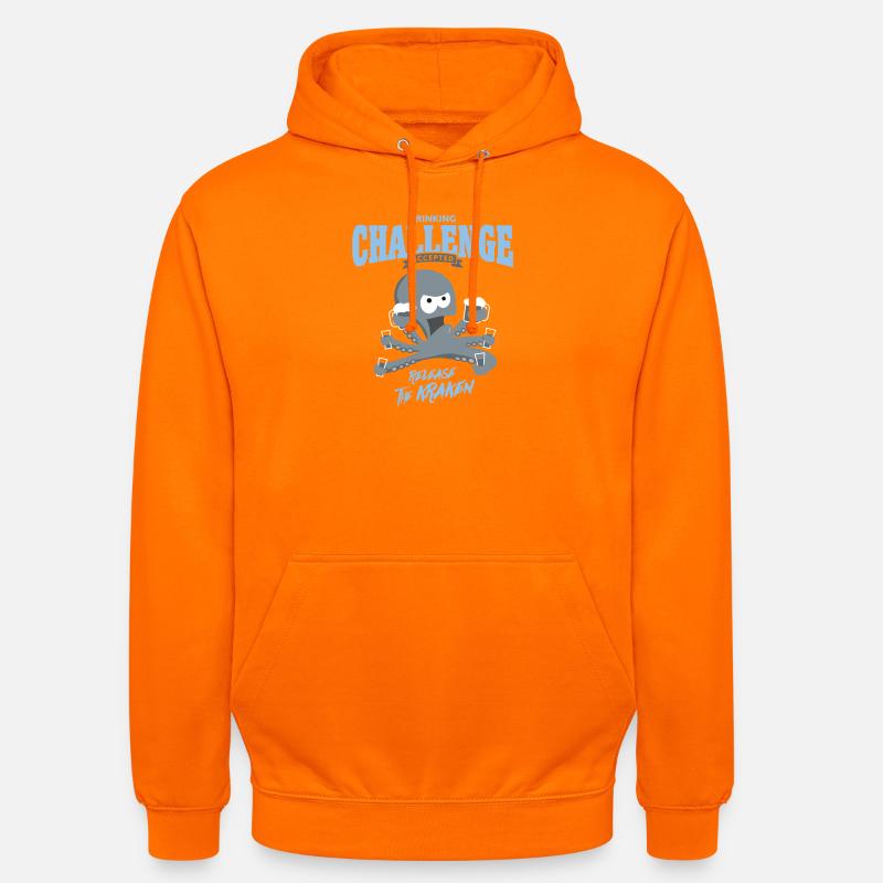 Défi à boire accepté - Libérez le Kraken - Sweat-shirt à capuche unisexe - orange