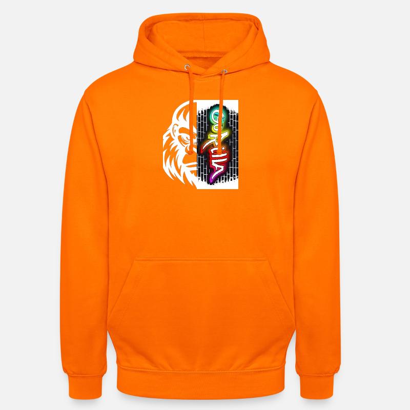 Texte de graffiti néon sur brique - Sweat-shirt à capuche unisexe - orange