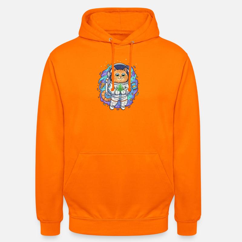 Chat Épaveuse de l’Espace - Sweat-shirt à capuche unisexe - orange