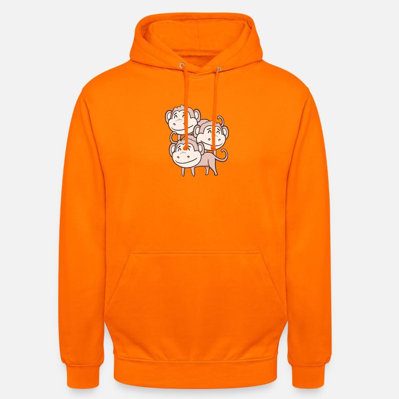 Cute Monkeys - Monkey - Unisex Hoodie - orange