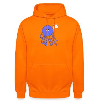 Pas de calmar, pas de bande dessinée amusante, non - Sweat-shirt à capuche unisexe - orange - Devant - AI Model Male 185 light (185cm) & AI Model Female 180 light (180cm)