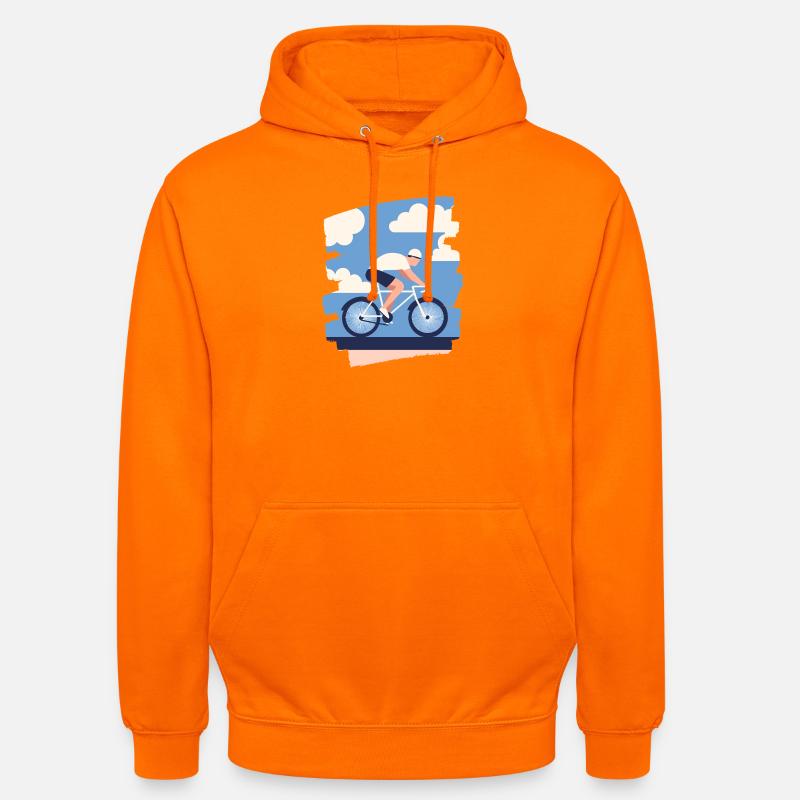 Vélo de route Vélo de route - Sweat-shirt à capuche unisexe - orange