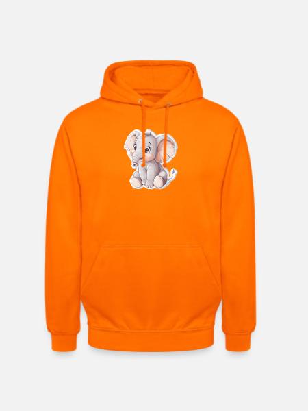 Éléphant - Sweat-shirt à capuche unisexe - orange