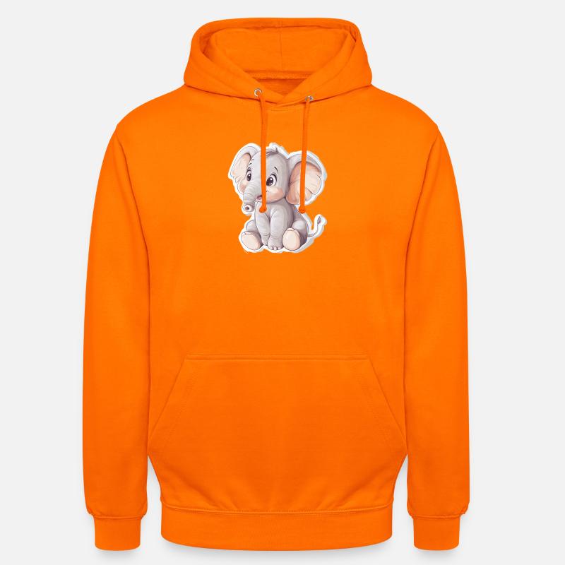 Éléphant - Sweat-shirt à capuche unisexe - orange