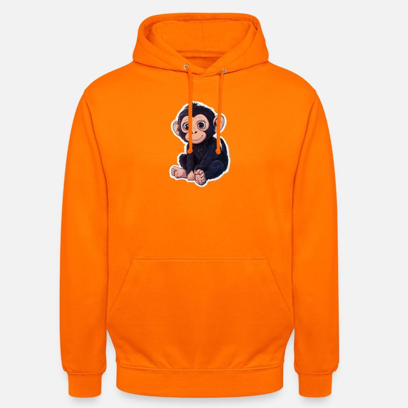 Monkey Cute Monkey Gift for Monkey Fans - Unisex Hoodie - orange